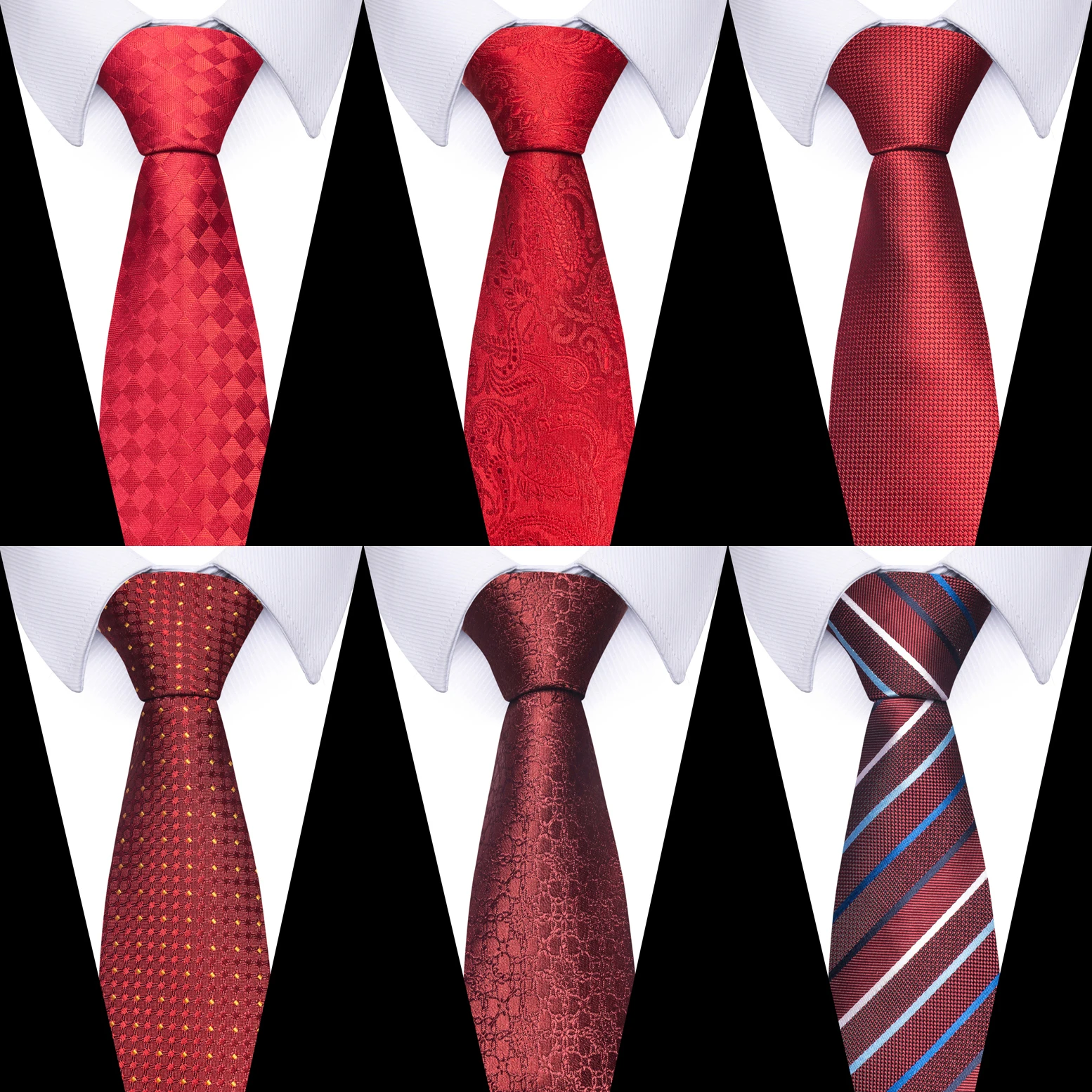 100% Silk Tie Men Fashion Brand Silk 8 cm Necktie Red Plaid Stripe Gravatas  Man's Shirt Accessories Fit Wedding  Formal Party