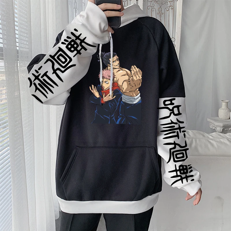 Anime Jujutsu Kaisen Harajuku Hoodie Men Sweatshirts Men Long Sleeve Manga Cartoon Itadori Yuji And Aoi Toudou Oversized Hoodies