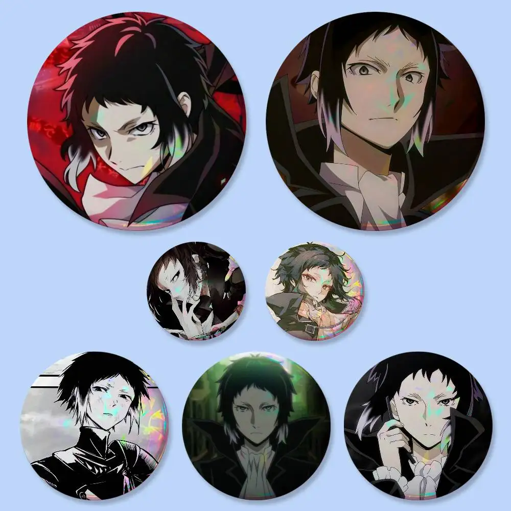 Insignias de Personajes de Anime de Ryunosuke Akutagawa, Botones Redondos Creativos, Broches, Decoración para Bolsos, Accesorios, Regalos para Fans y Amigos