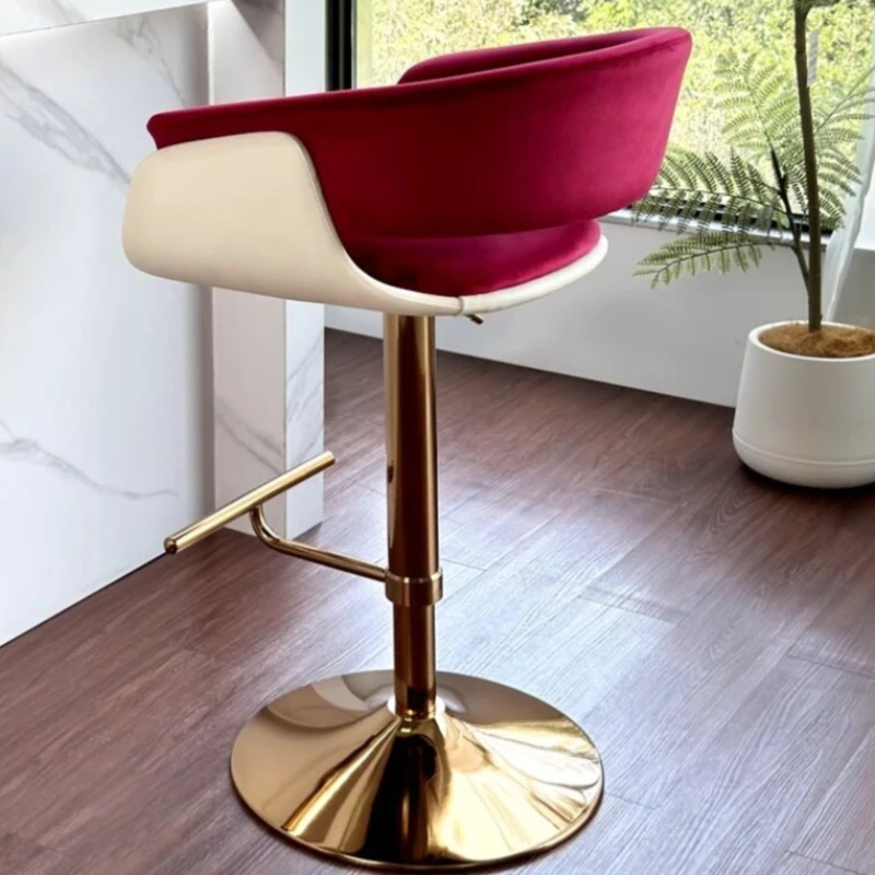 Minimalist Bar Chair Velvet Elegant Luxury With Backrest Bar Chair Modern Design Makeup Backrest Taburete Alto Home Furniture
