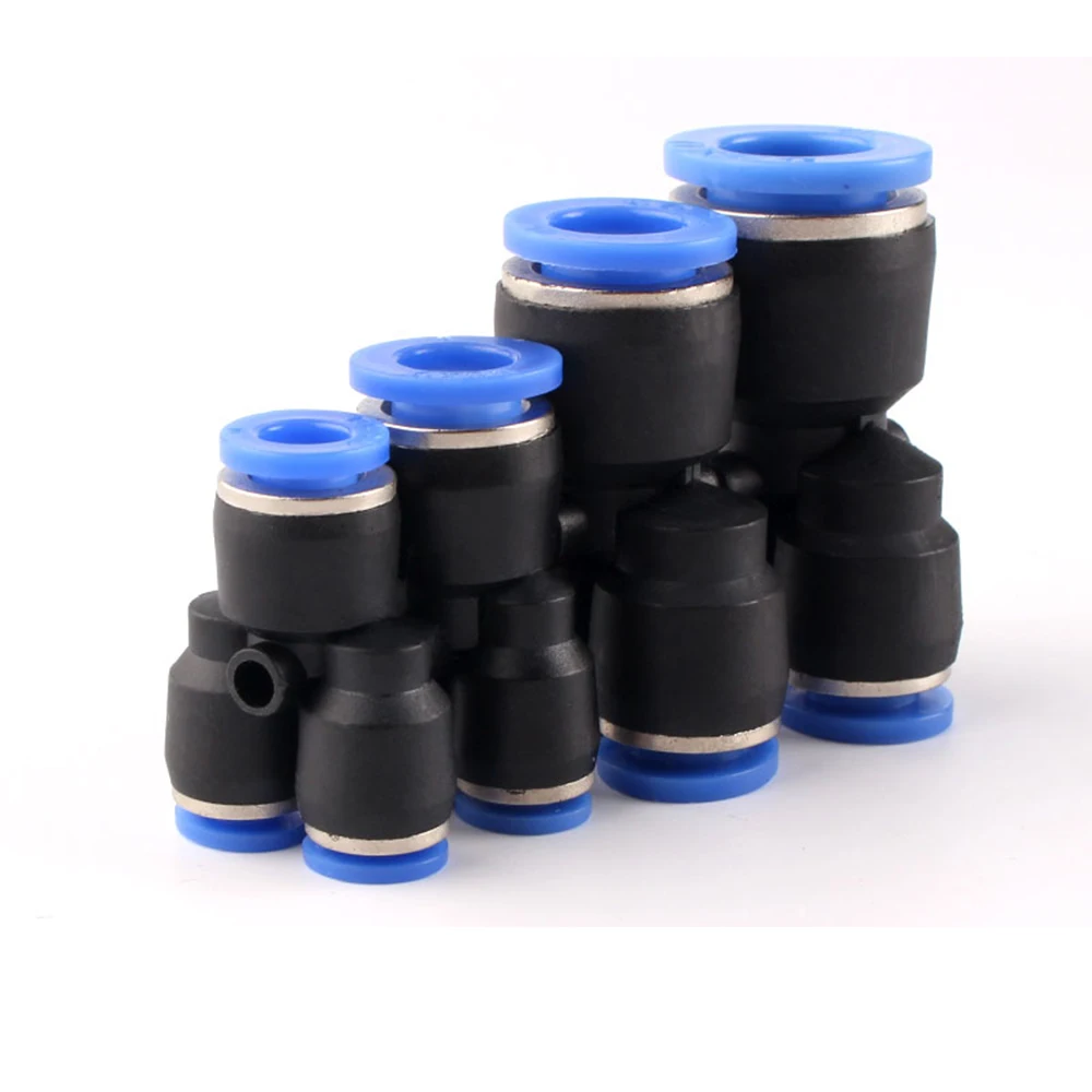 1/2/5/10/15Pcs PW Y-type Pneumatic Fitting Reducing Tee Straight Through 4 to 12mm Plastic Hose Quick Couplings