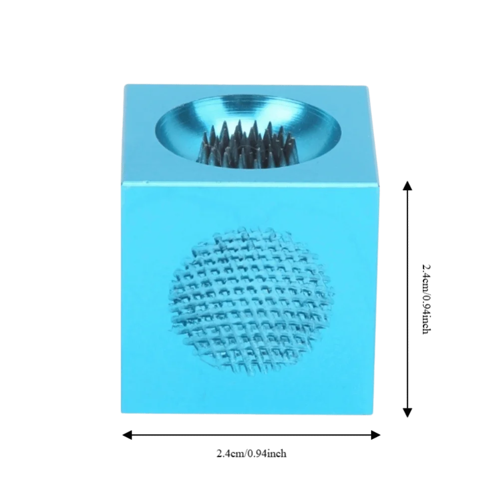 Aluminum Alloy Billiard Cue Tip Tool Cube Shape Textured Surfaces Cue Tip Shaper Needle Pits Flat Face Pool Cue Repair Tool