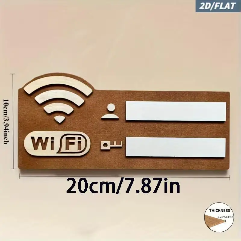 Rustic Wooden WiFi Password Sign, Vintage Wall-Mounted Wireless Network Indicator Plaque, Multi-Purpose Home Decor Accessory