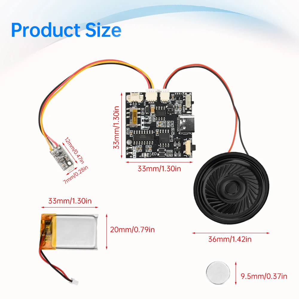 GC07A Speaker Magnetron Recording Greeting Card Movement Gift Box Christmas Birthday Card MP3 Download Voice Module TYPE-C