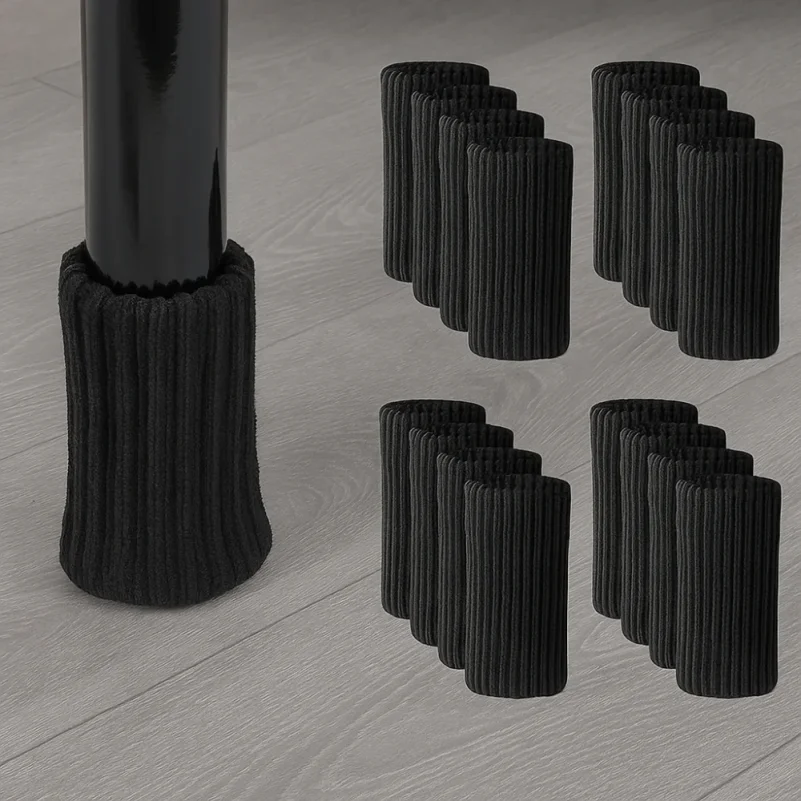 24Pcs Silent Knitted Furniture Legs Sock Anti-Slip Felt Base Chair Leg Cover Universal Wear-resistant Chair Feet Cap Winter