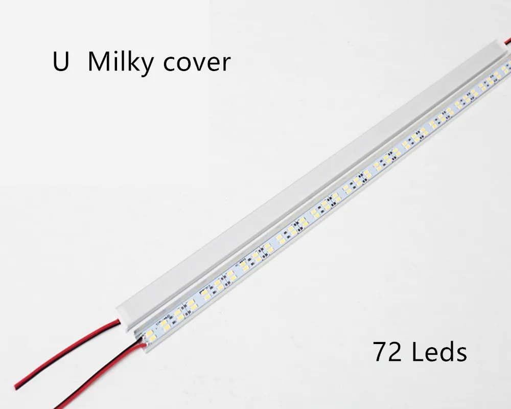 Super Bright 72LEDs LED bar DC12V 50cm kitchen storage shelf LED profile aluminum channel rigid strip for indoor lighting