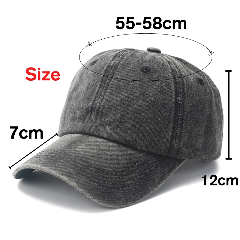 Unisex Cotton Baseball Cap Washed Cloth Men Women Snapback Truck Hat Vintage Hip Hop Fitted Caps Solid Color Dad Bone Casquette