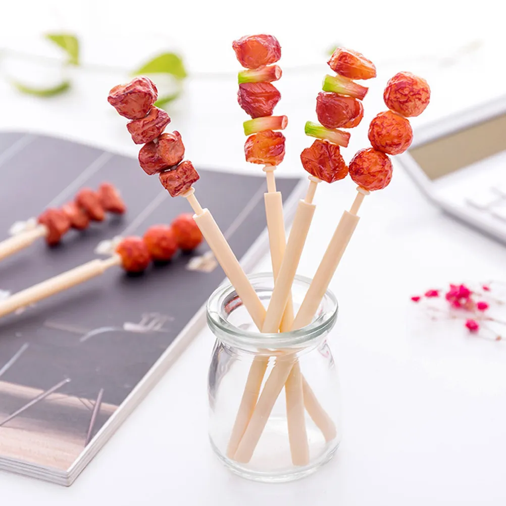 

6Pcs Meat Skewer Shaped Ballpoint Pen 0.5mm Fine Tip Novelty Pens for Students Teachers Office School Aesthetic Stationery
