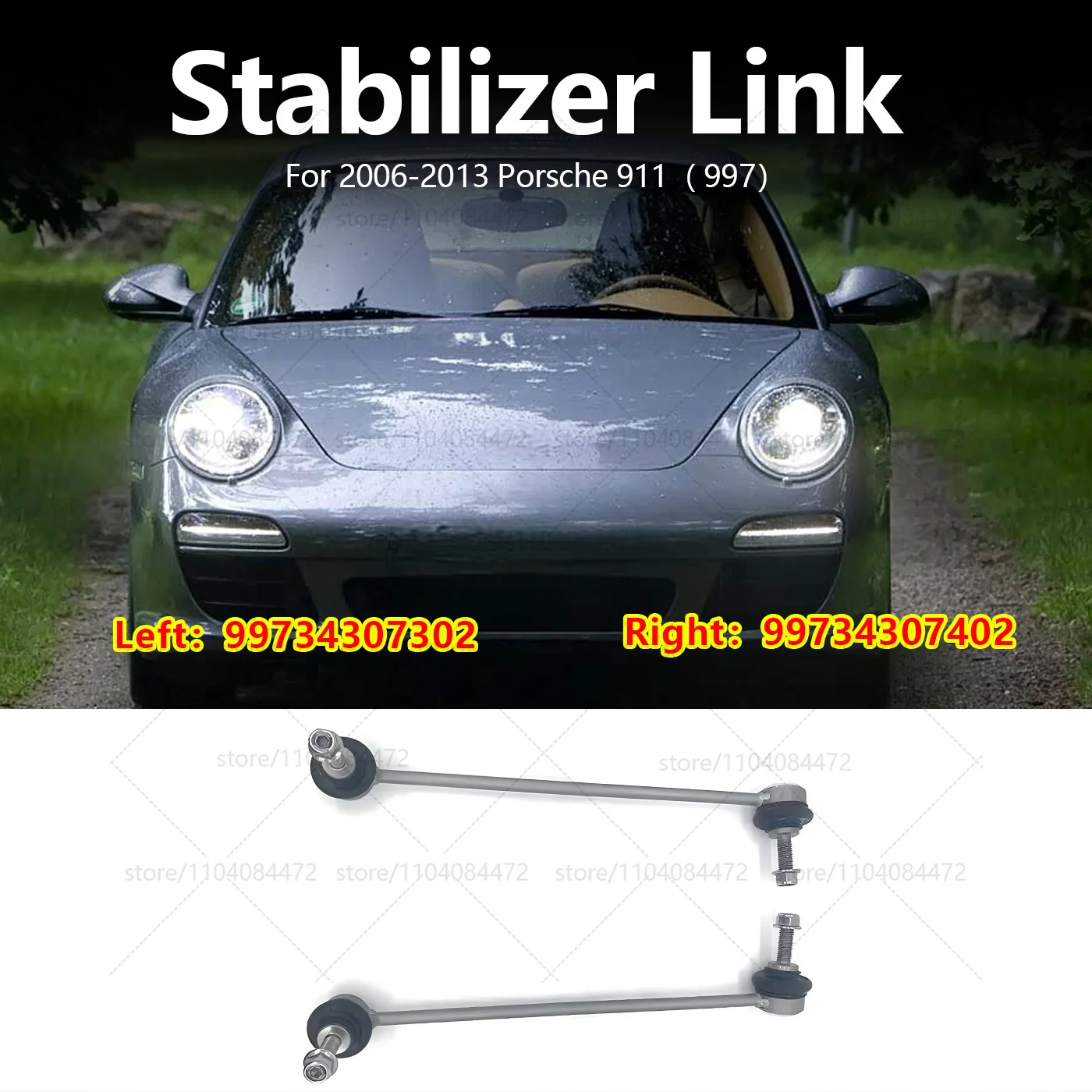 

For 2006-2013 PORSCHE 911 CARRERA Cars Accessories Front Left and Right Suspension Stabilizer Link OEM 99734307302 99734307402