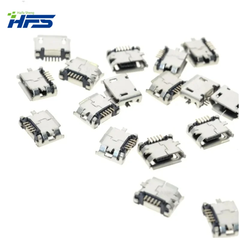 Micro USB Typ B Buchse, 5 Pins 180 Grad, SMD SMT Löten, Leiterplatte halterung