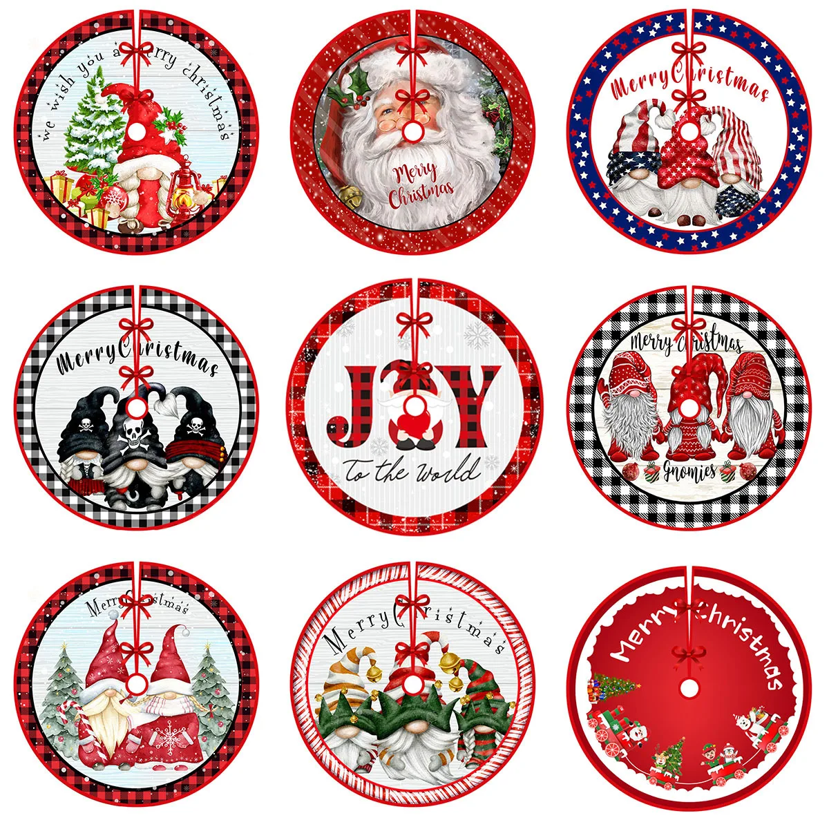 

Holiday Printed Tree Bottom Decoration Party Christmas Festive Supplies New Christmas Tree Skirt Decoration