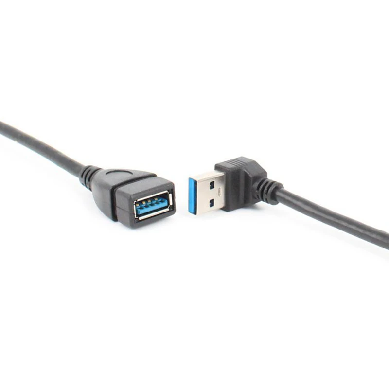 USB 3.0 Extension Cable Up Down Left Right Angle 90 Degree Male ToFemale Speed Data Cables Computer Laptop Connect Network Card