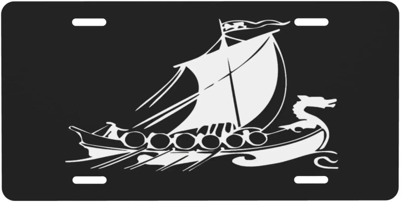 

Автомобильный номерной знак Viking Ship 6 x 12 дюймов, алюминиевый металлический держатель номерного знака, крышка номерного знака для любого стандарта автомобиля США