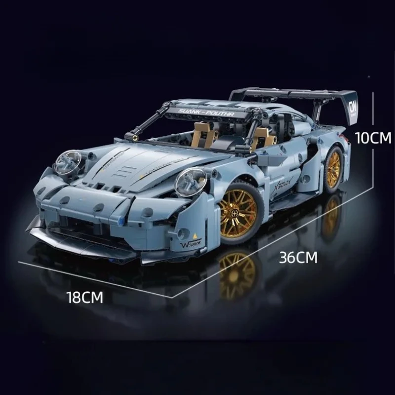 Technische Racing Sport Car Model Bouwstenen technische volwassenen 1:14 DIY Supercar Baksteen Puzzel Speelgoed Kid Volwassen Gift (1200 + korrel)