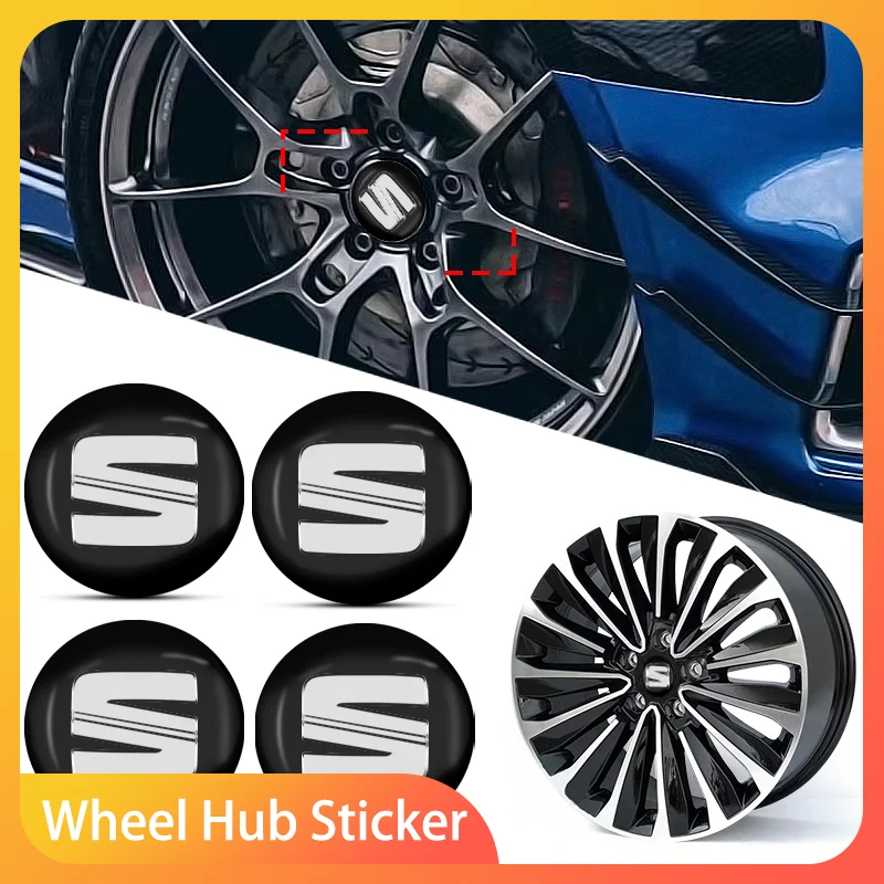 

4pcs 56mm Car Wheel Center Hub Cap Rim Cover Emblem Stickers For Seat Cupra Leon 5f Ibiza 6l 6j Leon 1p Cushion Altea Leon Decor