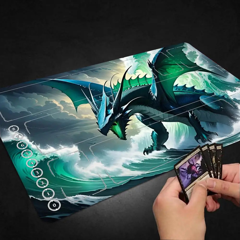 

HD Green dragon Mouse Pad Fantasy-themed TCG gaming playmat For LOL MTG play mat Duel pads Beginner Card Battles Commander Game