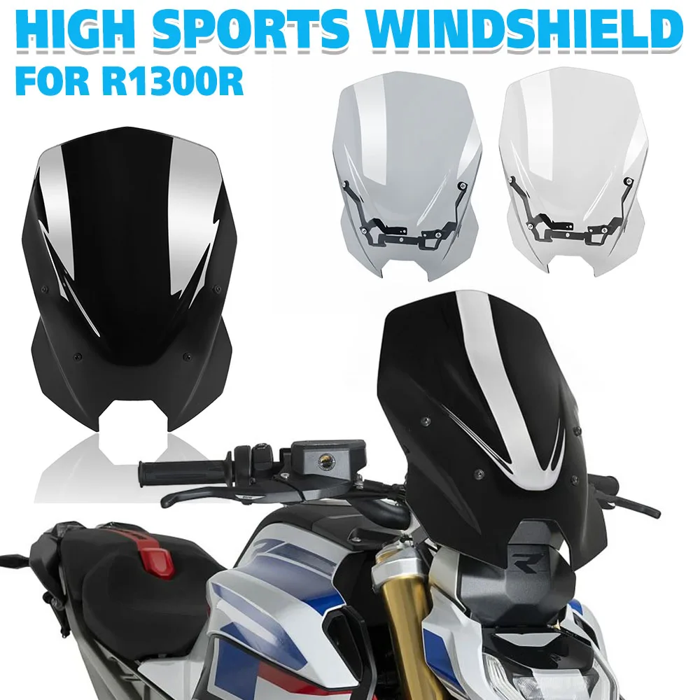 For BMW R1300R 25 26 Motorcycle Tall Sports Windshield Visor Windscreen Cover Double Bubble Screen Wind Air Fairing Deflector