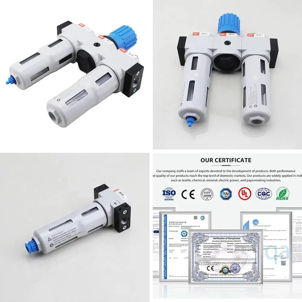 FRC LR HR Mini Maxi Pneumatic Filter Regulator Lubricator FRL Unit Air Source Treatment Triplet Combo