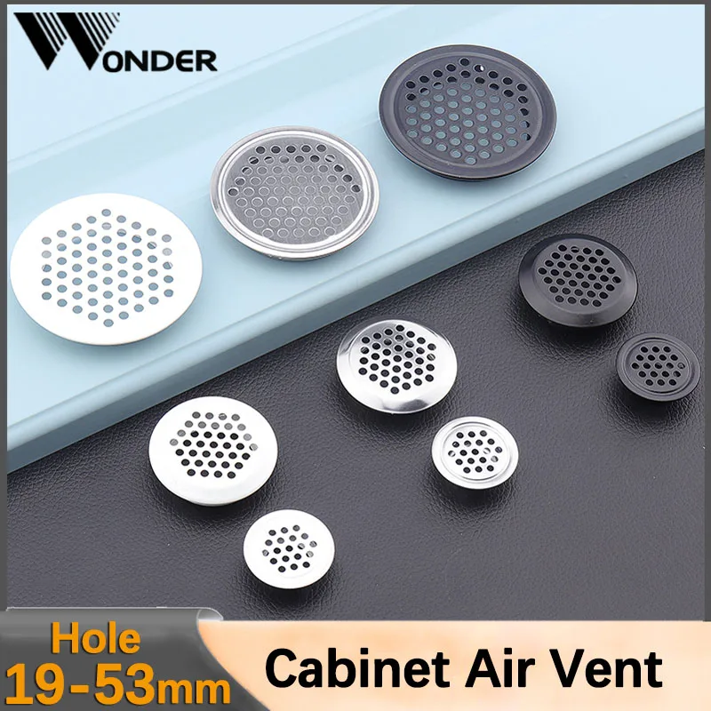 Round Air Vent para Roupeiro, Gabinete de Aço Louver, Mesh Hole Plug, Decoração Cover, Grille Sistemas de Ventilação, Dia 19mm-53mm