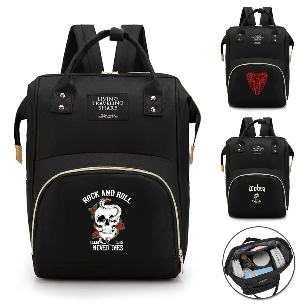 

Сумки для подгузников для мам, органайзер для бутылочек с молоком, набор для хранения детских товаров, черный рюкзак для хранения серии Cobra, устойчивый к грязи