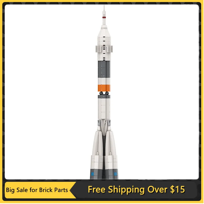 

MOC 1:110 Scale R-7 Soyuz Rocket Building Blocks Kit Spacecraft Launch Vehicle Carrier Brick Model Assemble Toy DIY Kid Gift