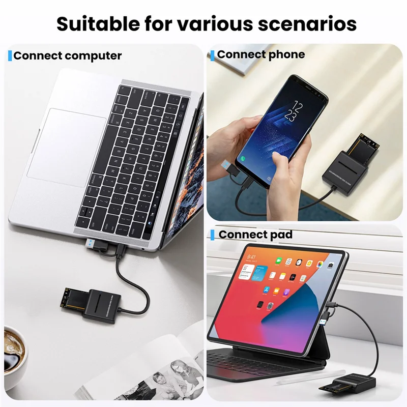 

Кабель корпуса внешнего жесткого диска MSATA Type-C Mini USB3.1 6 Гбит/с Высокоскоростной твердотельный накопитель Easy Drive