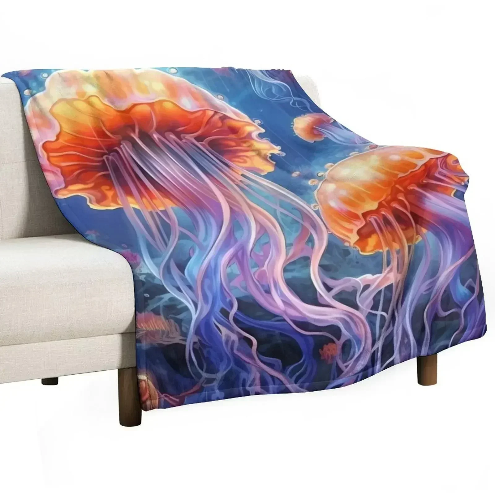 Jellyfish #25 Throw Blanket Durable Warm Blanket for Daily Home Use