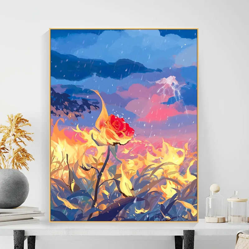 

5048081 Digital oil painting living room decorative painting sofa background wall hanging painting
