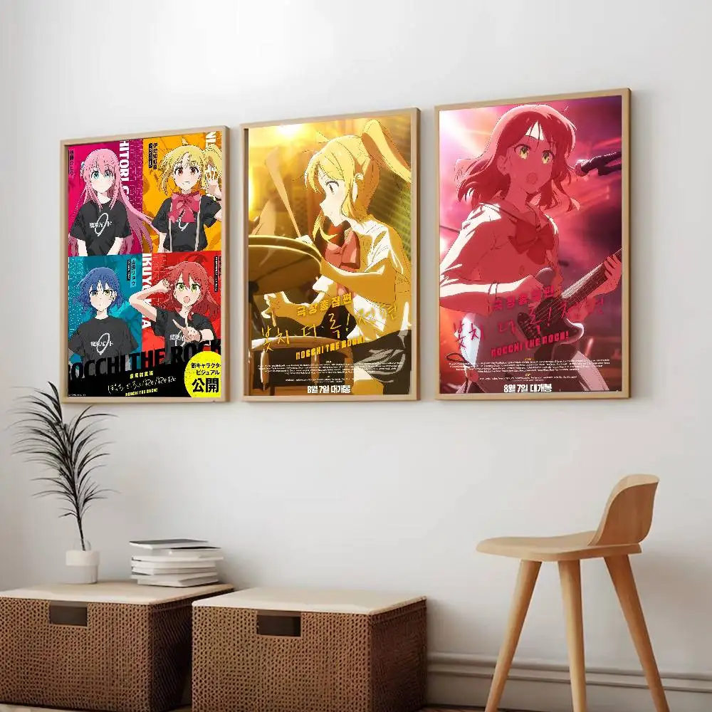 B-Bocchi the Rock Anime Poster Canvas painting poster with prints Home bedroom living room decoration gift