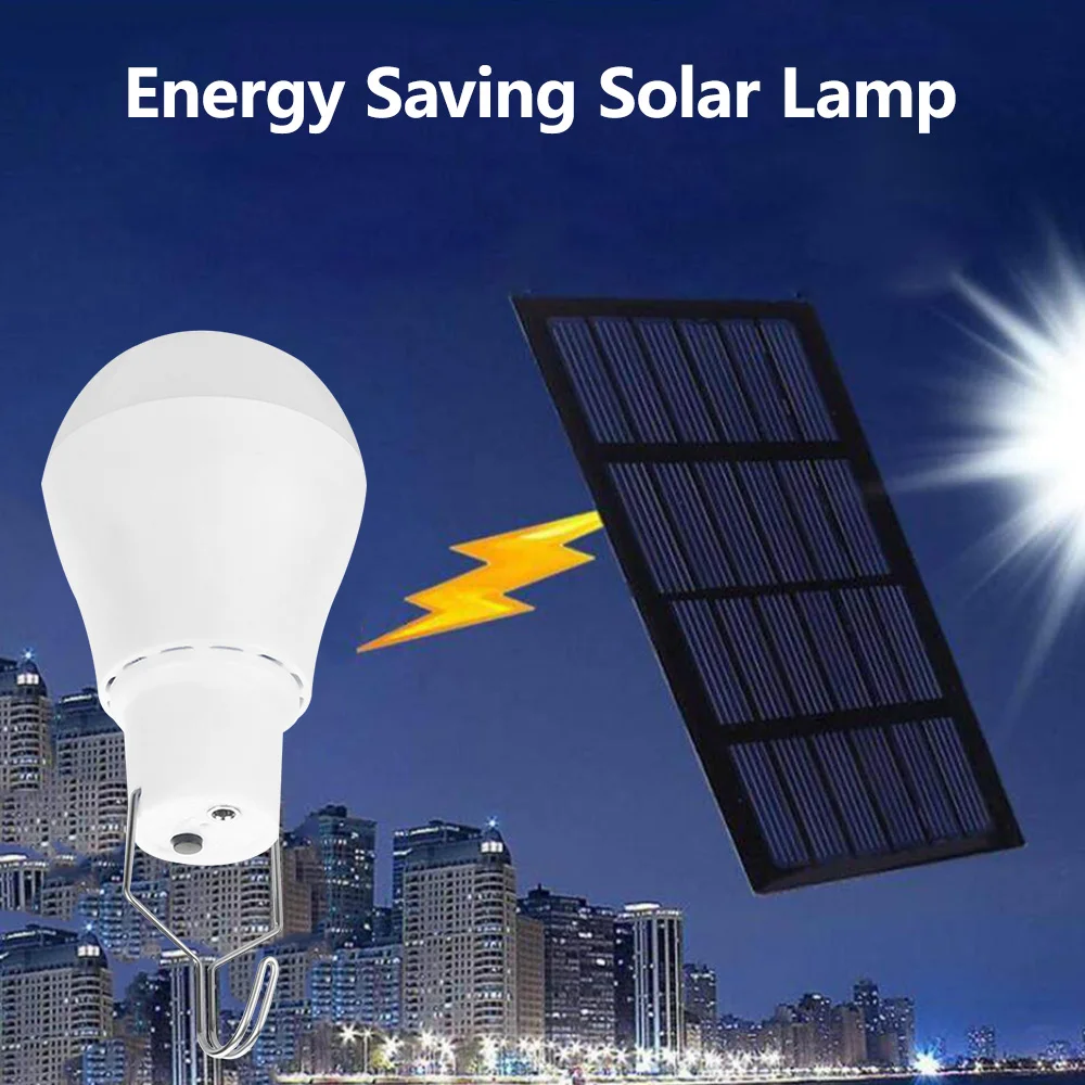 15W Portable Solar Power LED Bulb Hanging Emergency Sunlight Powered Lamp Outdoor Camp Tent Indoor House Solar Bulb Light