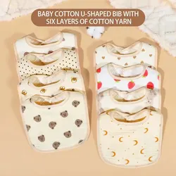 Plain Fine Fabric Ultra Soft Scarf For Newborns, U-shaped Baby Bib, Absorbent Newborn Feeding Bib