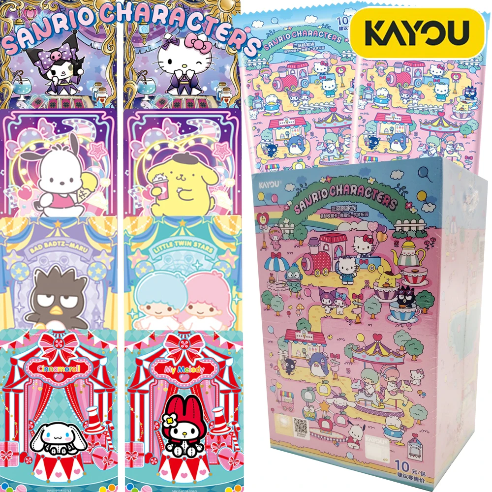 Kayou Original Sanrio Anime Collection Cards Cinnamoroll Pochacco Amusement Park Happy Play Vitality Lovely Jigsaw Cards Toys