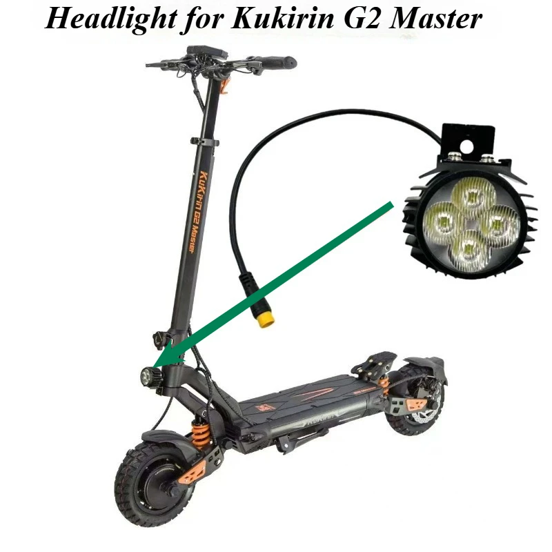 

LED Headlight High Brightness Scooter Headlamp for Kukirin G2 Master, Electric Scooter Accessories Replacement Front Light