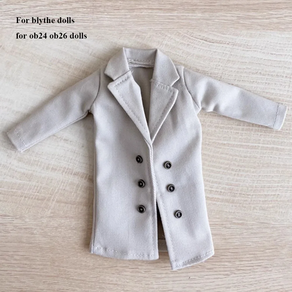 Windbreaker for Blythe Dolls Mini Jacket Coat Long-sleeved Clothes for ob24/26/27 fr pp for A zone 19Joint Body Doll Accessories