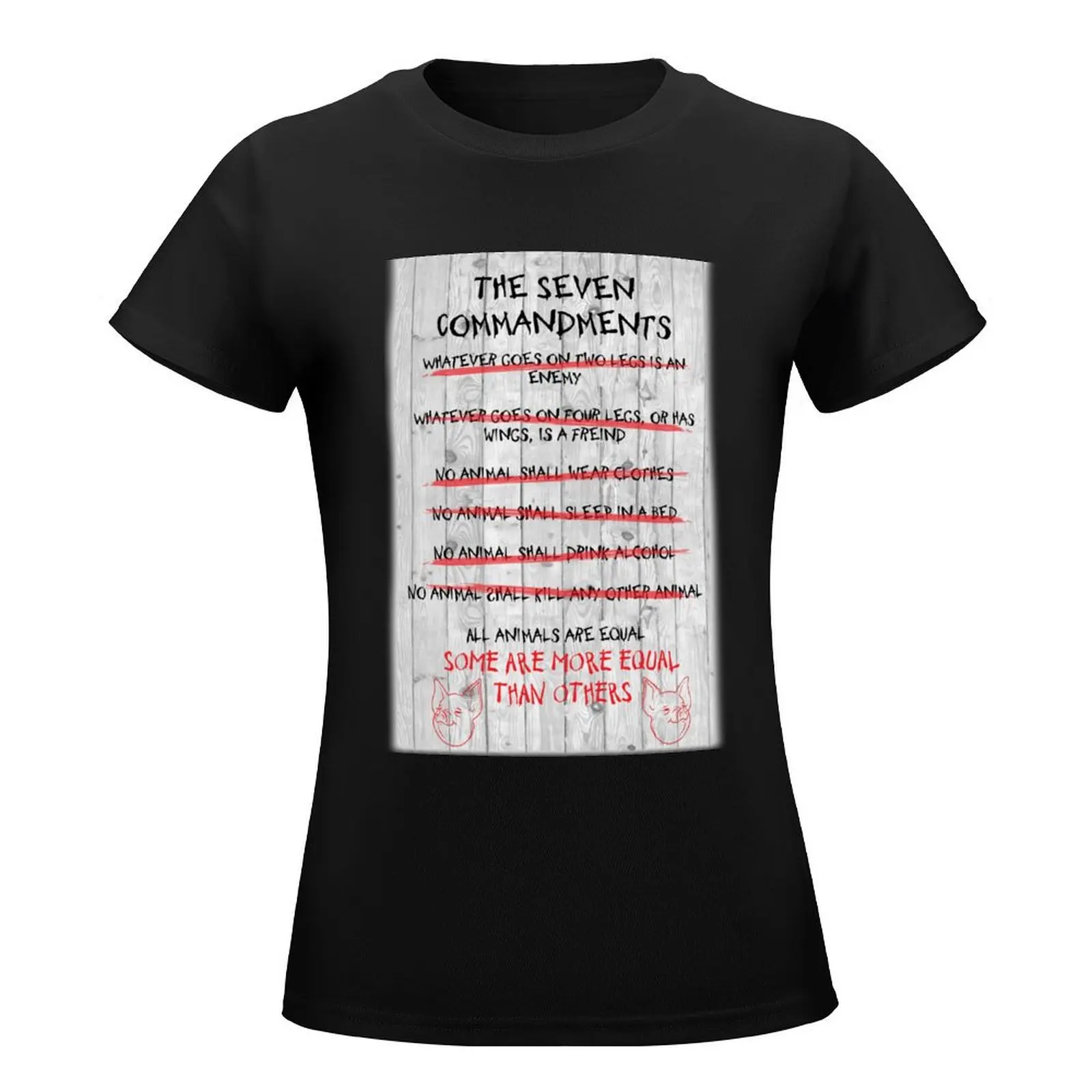 The Seven Commandments - Animal Farm T-Shirt Blouse summer tops summer top Woman clothes