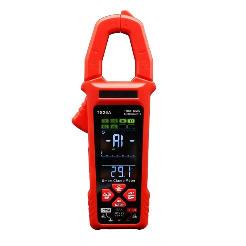 TS26A Digital Clamp Meter Multimeter AC Current Ammeter Voltage Tester with Amp Measures Capacitance Temperature  Tester