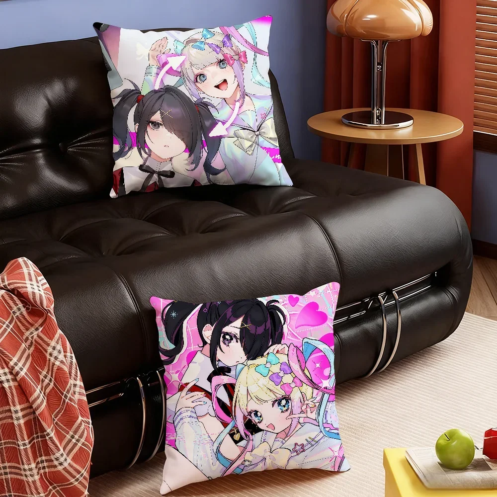 Game Girls Needy Streamer Overload cushion cover Soft Smooth Pillow Case Hidden Zipper Washable Decorative Couch Office Gift