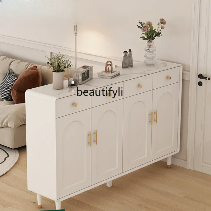 

new styleCream Style Shoe Cabinet European Style Living Room Hallway with Stone Plate Modern Minimalist Cabinet Locker ss 7304