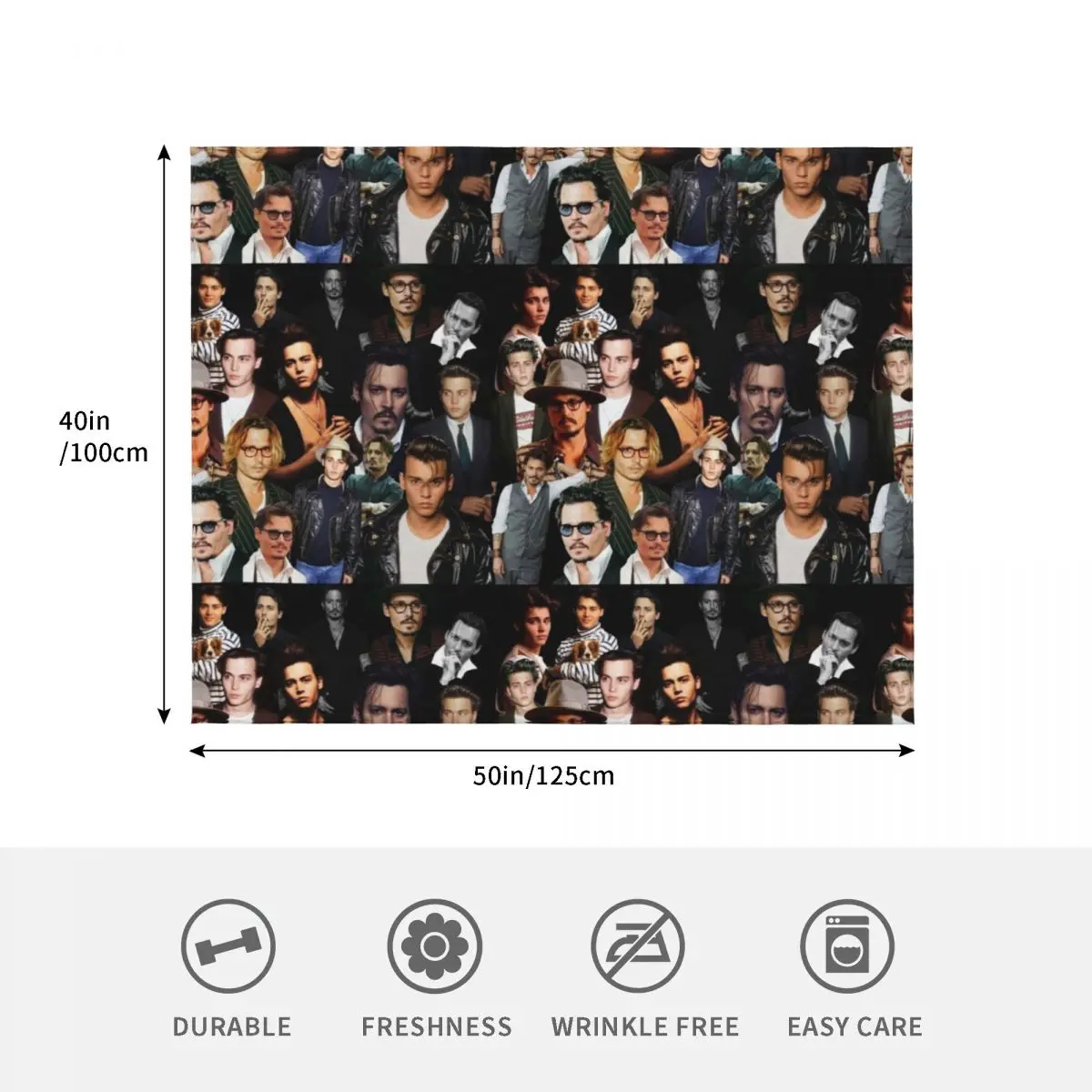 Johnny Depp Sexy Collage Throw Blanket Stylish Decor Blanket Gift for Friends Roommate - view 4