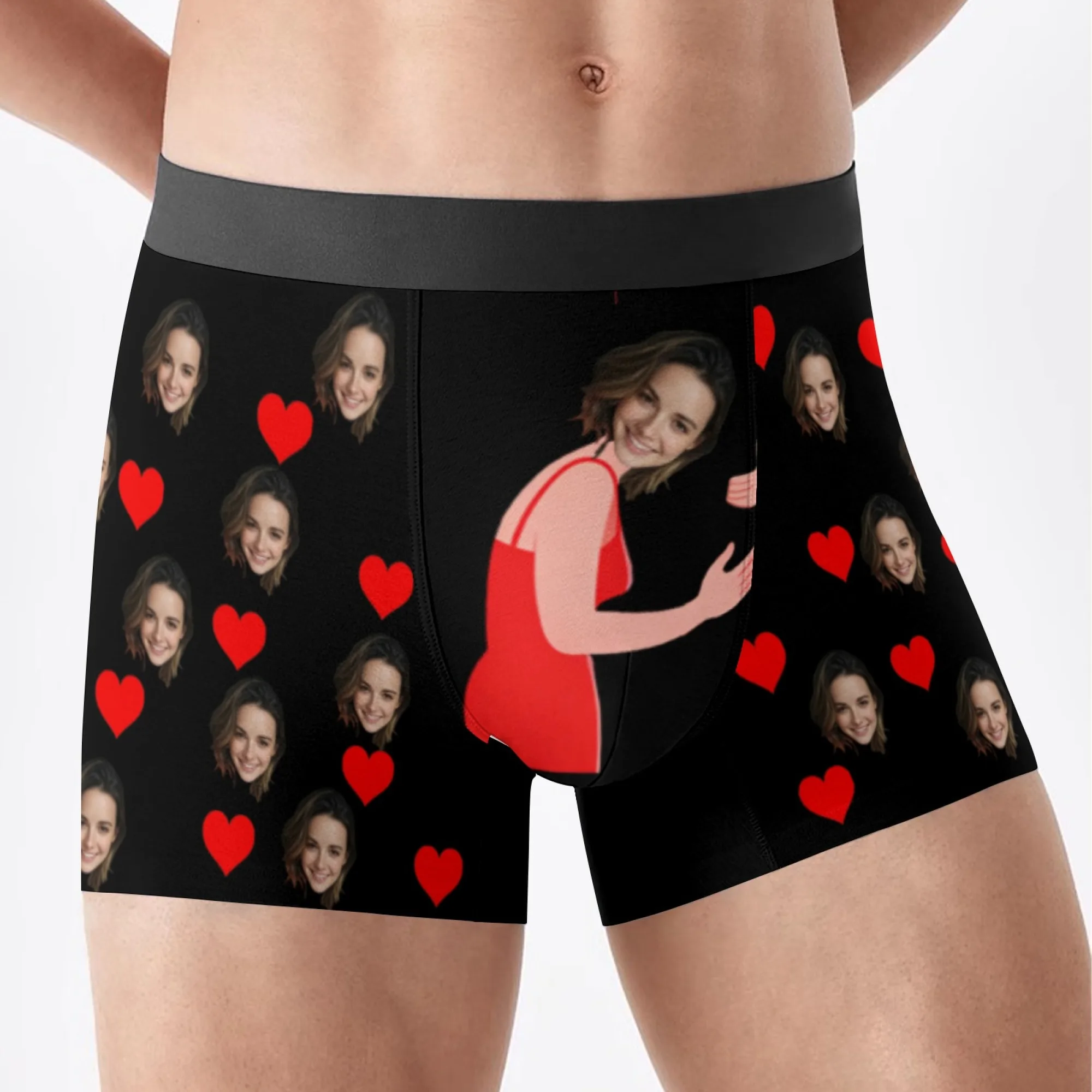 Custom Valentine Day Boxers For Men Personalized Men Underwear Custom Boxer Briefs Funny Face Gift For Boyfriend Husband