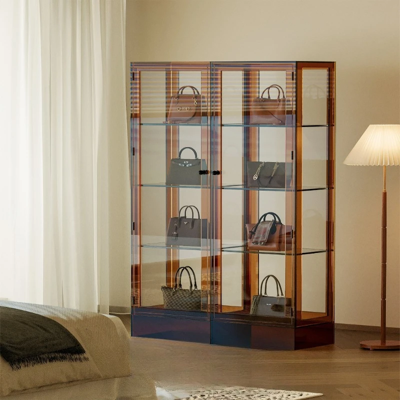 Light luxury acrylic living room display cabinet, household light luxury figure cabinet display cabinet, living room wine cabine