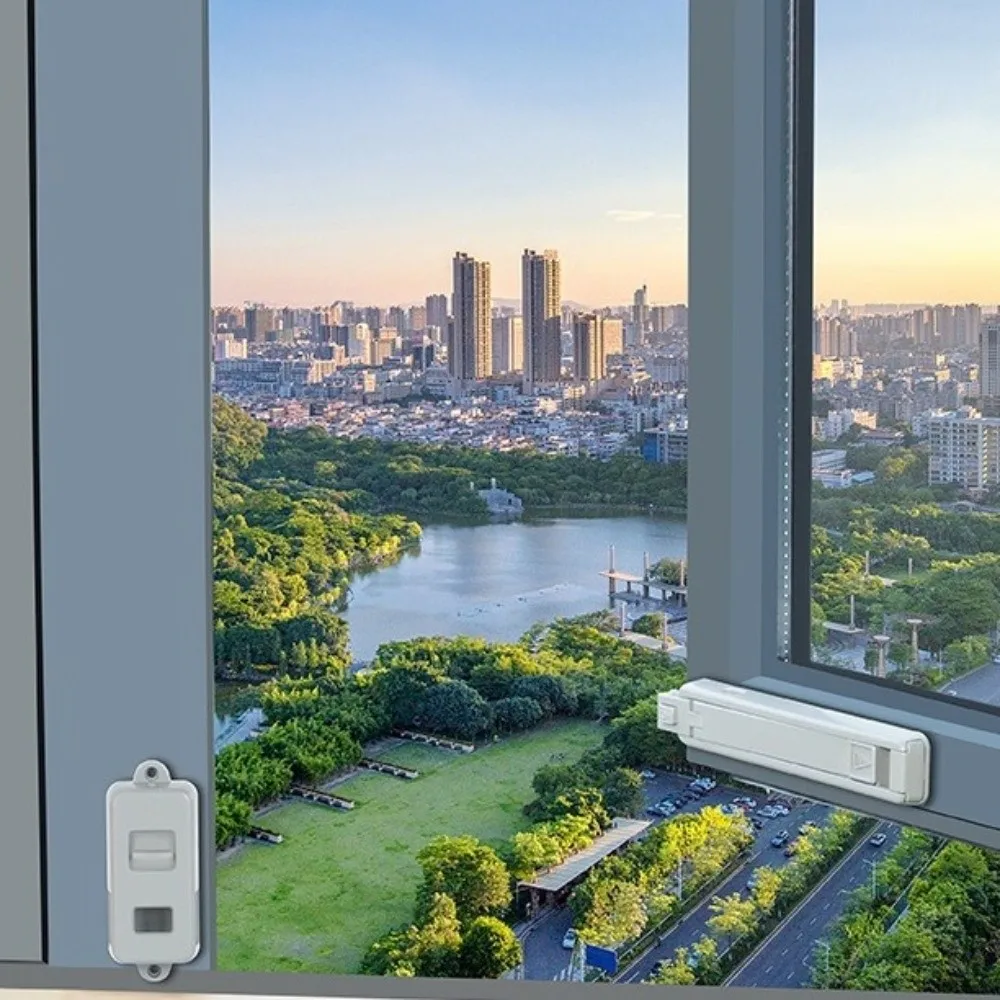 

Useful Plastic Kid Safety Lock Anti-Falling Adjustable Window Limiter Wind Brace Easy Install Door Locks Protection