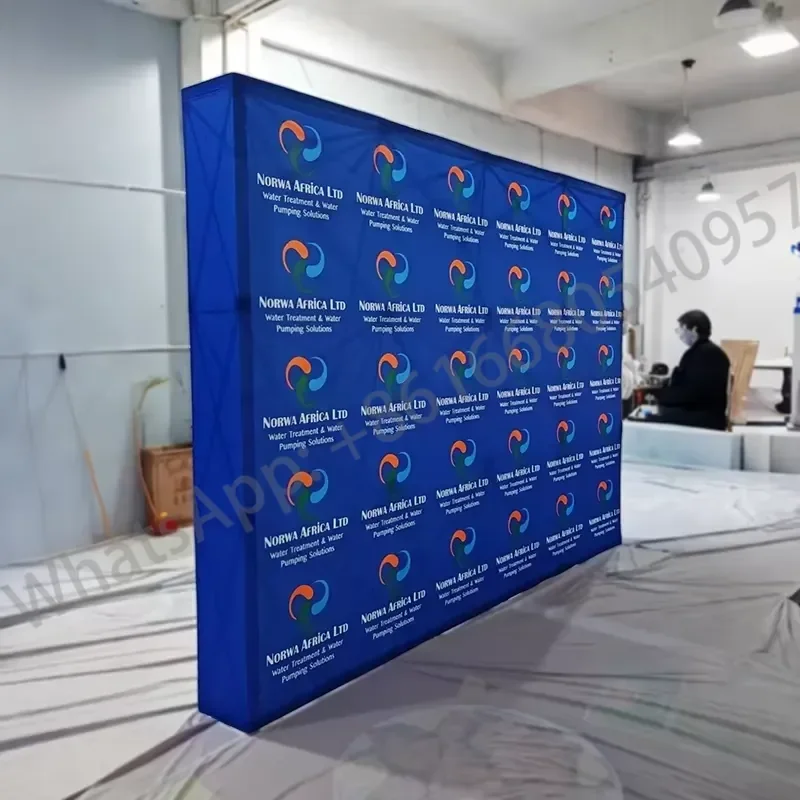 Foldable Aluminum Pop up Banner Stand Booth Backdrop Wall Advertising Fabric Pop up Displays