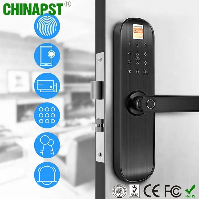 Tuyaアプリ対応 WiFiスマートドアロック 生体認証ロック 指紋認証ドアロック ハンドル デジタルキーレスロック