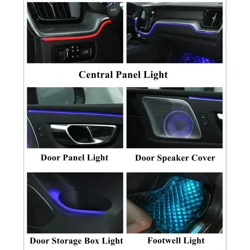 14 Light Source Illuminated Car Styling LED Ambient Light for XC60 2018-2024