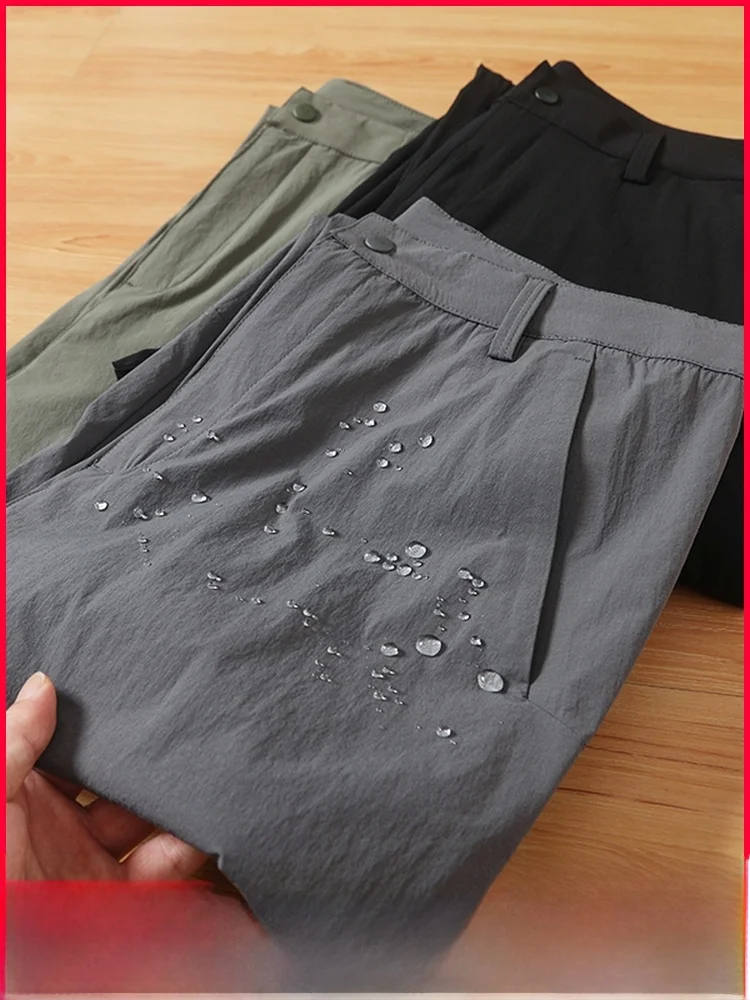 

Lightweight Breathable Men's Outdoor Casual Trousers Water-Resistant Elastic Straight Leg Nylon Faion Urban Sle Autumn Wear