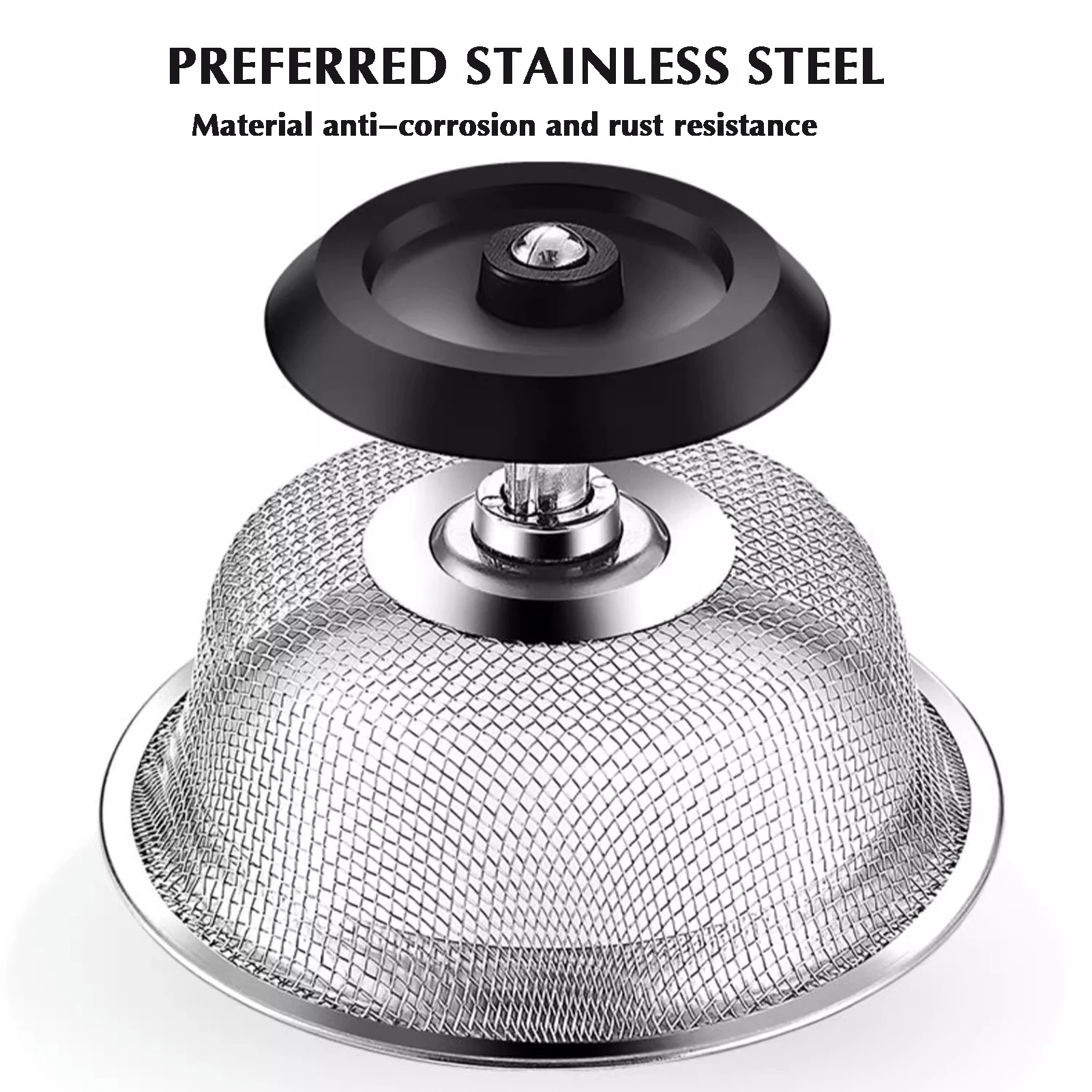 

Universal Kitchen Sink Drain Cover Strainer Filter Stainless Steel Anti Odor Mesh Garbage Catcher for Home Use
