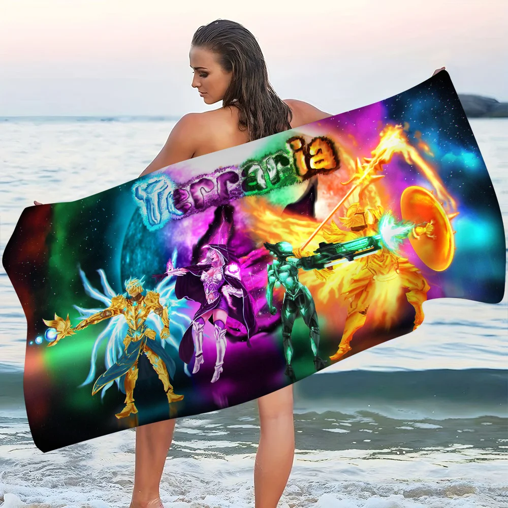 

Game Terraria Microfiber Blanket Quick Drying Beach Towels Oversized Printing Super Absorbent Pool Towel Blanket