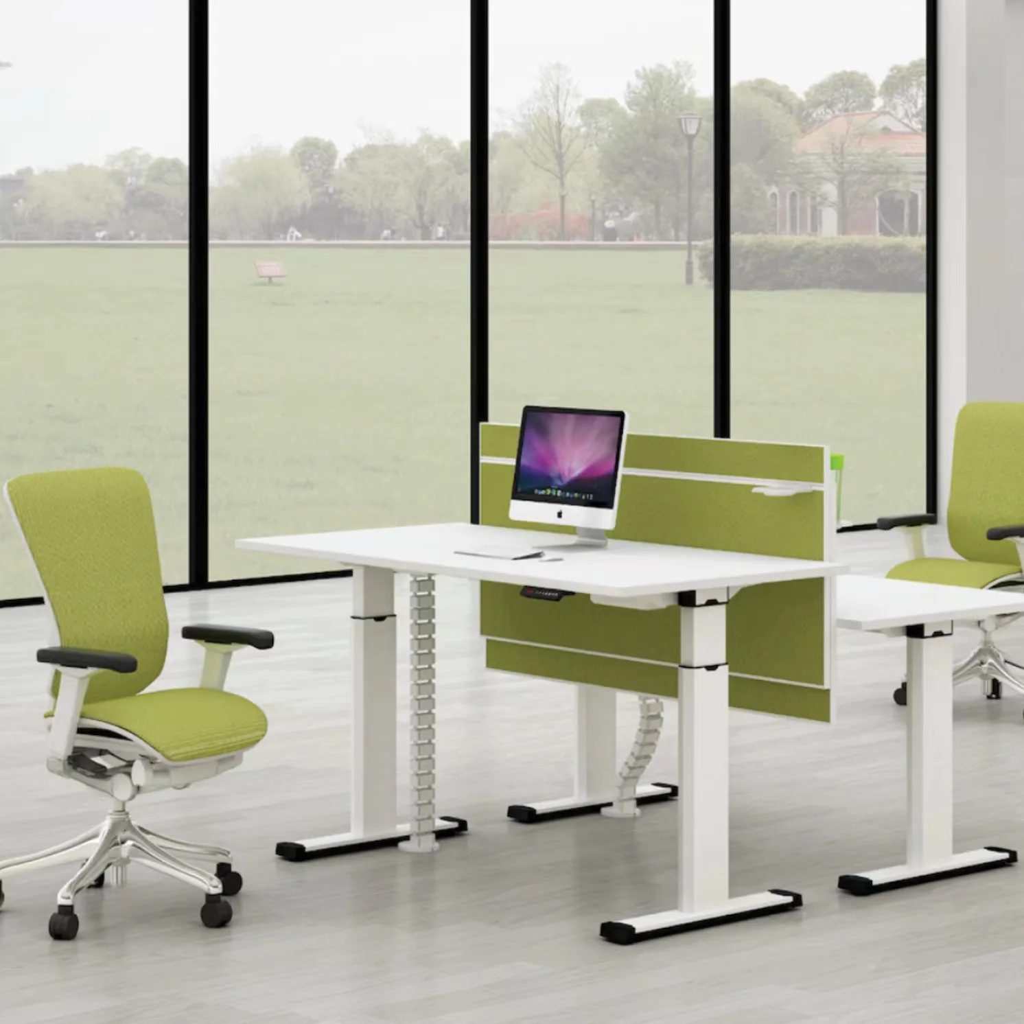 Office Desk,Modern Minimalist Wooden Office Partition Station Elevated Standing Desk Height Adjustable Study Desk Ergonomic Elec