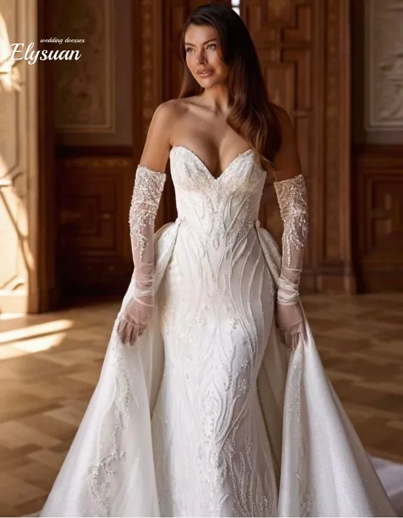 

Customized Sweetheart Collar Detachable tail-tail Mermaid wedding dress vestidos de novia